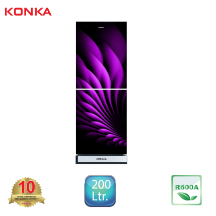 KONKA Refrigerator-KRT-200GB Black Purple Aurora-2-Door, Upper Freezer (200 Ltr)